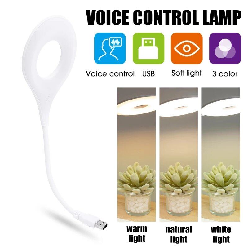 Hlasové Ovládání Stolní Lampa Usb Noční Světlo Přenosná Inteligentní Pro Domácí Ložnici Lampičky Na Čtení Knih