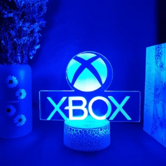 Ikona Hry Xbox 3d Illusion Lamp Herní Místnost Nastavení Pracovní Plochy Led Senzorová Světla Měnící Barvu Podsvícení Počítače Dekorace Místnosti