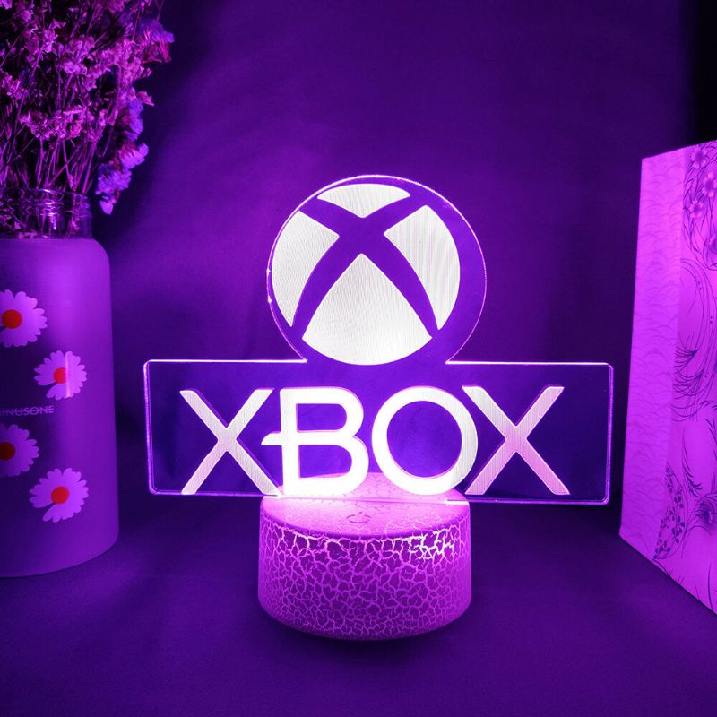 Ikona Hry Xbox 3d Illusion Lamp Herní Místnost Nastavení Pracovní Plochy Led Senzorová Světla Měnící Barvu Podsvícení Počítače Dekorace Místnosti