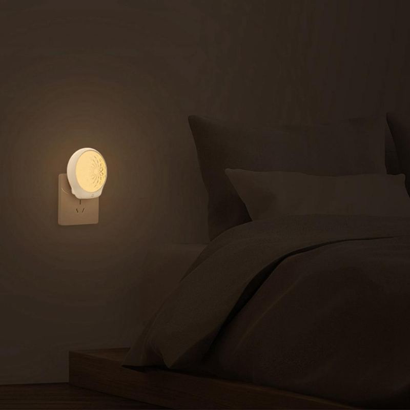 Inteligentní Světelný Senzor Led Plug-in Nástěnná Noční Lampa S Květinovým Vzorem Osvětlení Pro Domácí Ložnici Ac100-240v