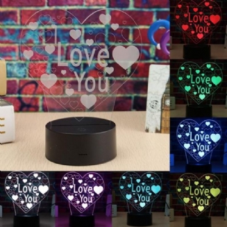 Led 3d Barevné I Love You Night Light Dálkové Ovládání S Dotykovým Senzorem Stolní Lampa