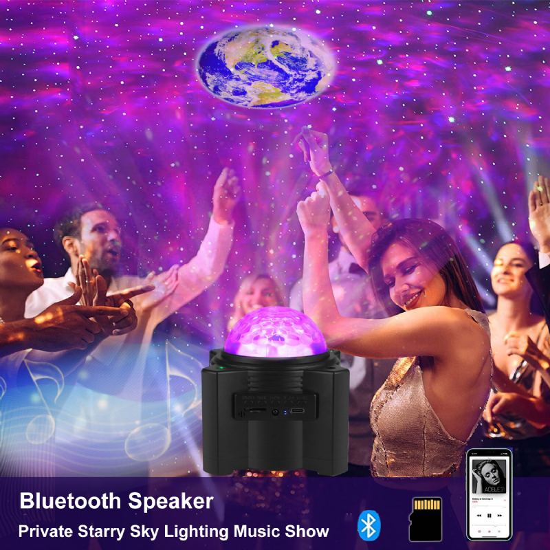 Led Galaxy Projector Nebula Night Light Náladová Lampa S Dálkovým Ovládáním S Bluetooth Reproduktorem Pro Děti A Dospělé Ložnice/párty/domácí Dekorace