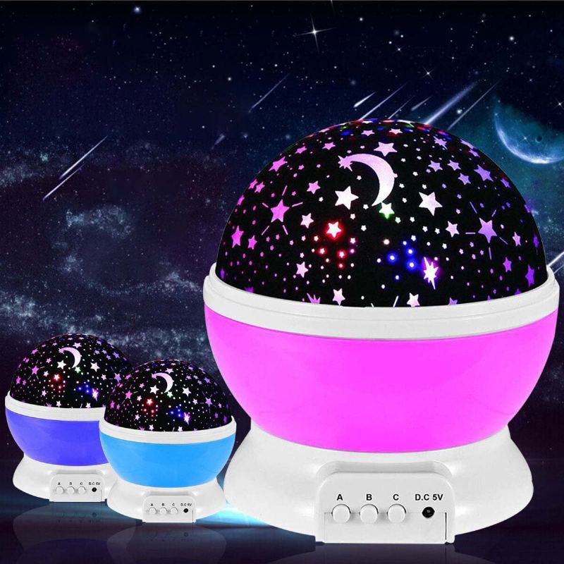 Led Hvězdná Projektorová Lampa Dětské Noční Světlo Usb Romantický Rotující Měsíc Cosmos Sky Star Projekční Pro Děti Dětská Ložnice Obývací Pokoj