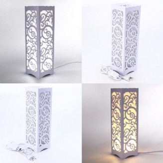 Moderní Led Stolní Lampa Klasická Dřevěná Vyřezávaná Dekorace Na Noční Stolek