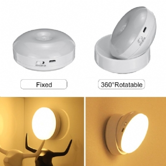 Otočení O 360 Stupňů Led Pohybový Senzor Noční Světlo Usb Dobíjecí Lampa S Magnetickou Základnou Pro Schody Ložnice Koupelna Kuchyň Předsíň Bílé/teplé