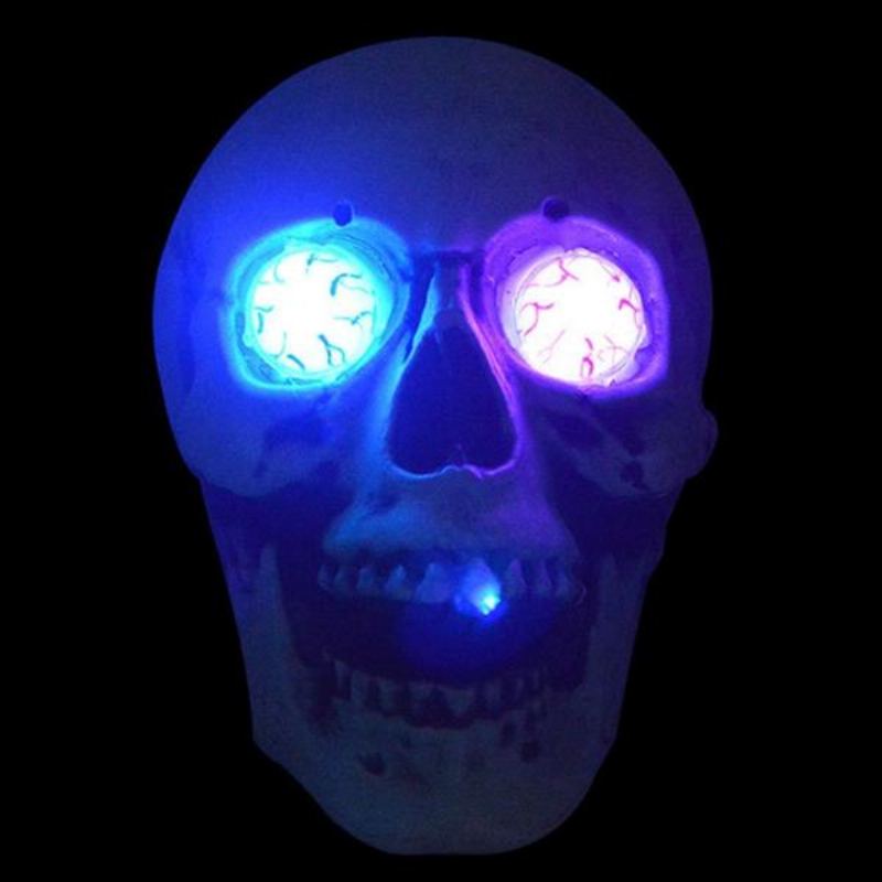 Přenosná Barevná Led Zářící Lebka Noční Světlo Halloween Party Decor