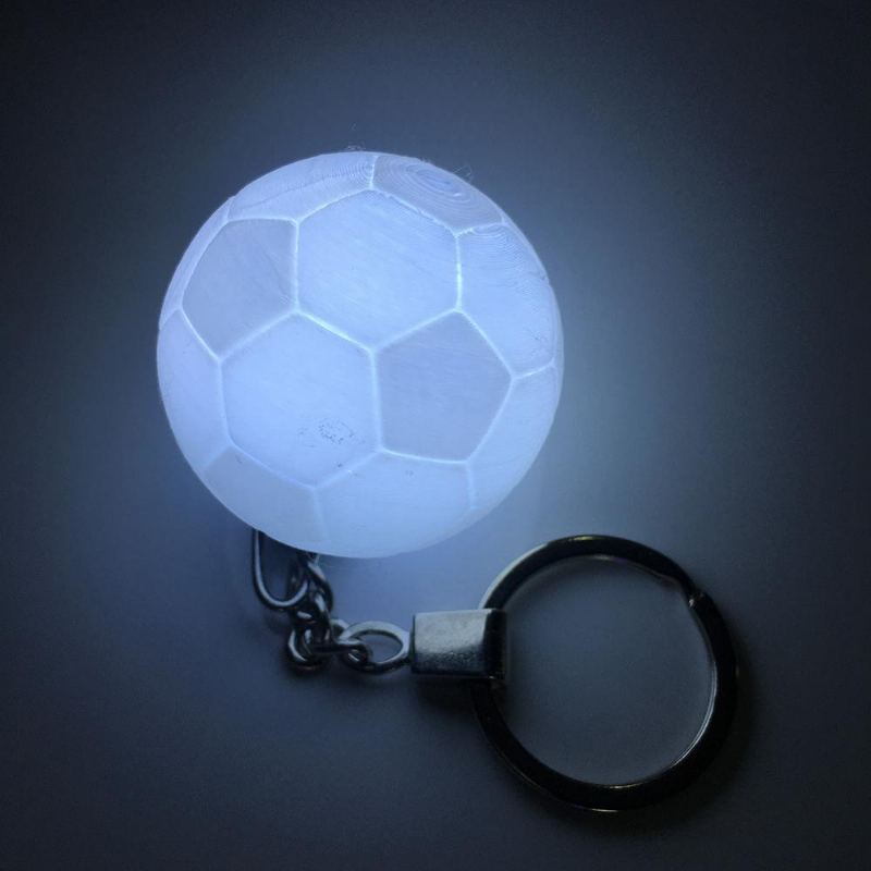 Přenosné Fotbalové Světlo S 3d Tiskem Keychain Barevná Led Noční Lampa Kreativní Dekorace Taštičky Na Baterie