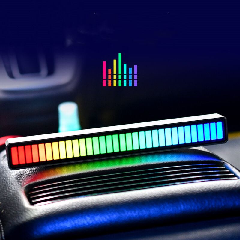 Rgb Usb Energeticky Úsporná Lampa Hlasem Aktivovaný Snímač Rytmu Světlo Automobil Ambientní Hudba Atmosféra Herní