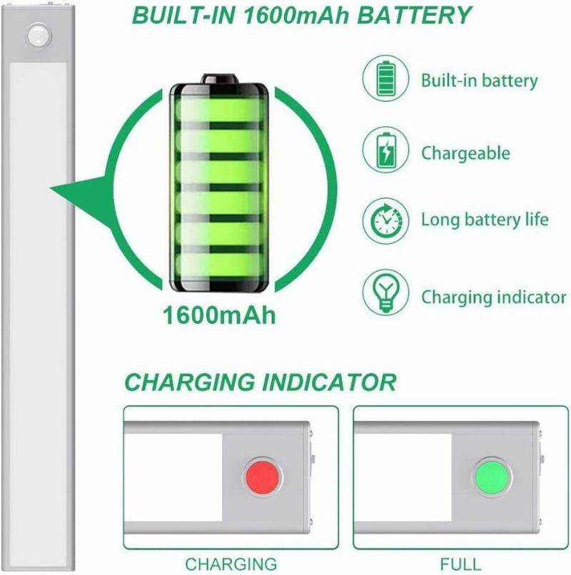 Skříňkové Světlo Se Senzorem Pohybu Nabíjecí Noční Pro Šatny Skříňky Kuchyně
