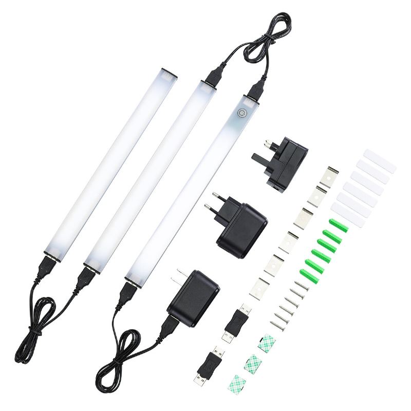 Solmore 3pcs 80 Led Skříňové Světlo Smd2835 Usb Dotykově Stmívatelné Domácí Pokojová Skříň Barová Lampa Eu Zástrčka