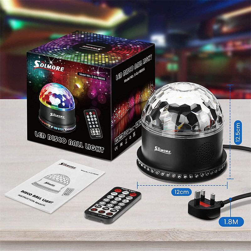 Solmore Dome Crystal Magic Ball Bluetooth Dálkové Ovládání Jeviště