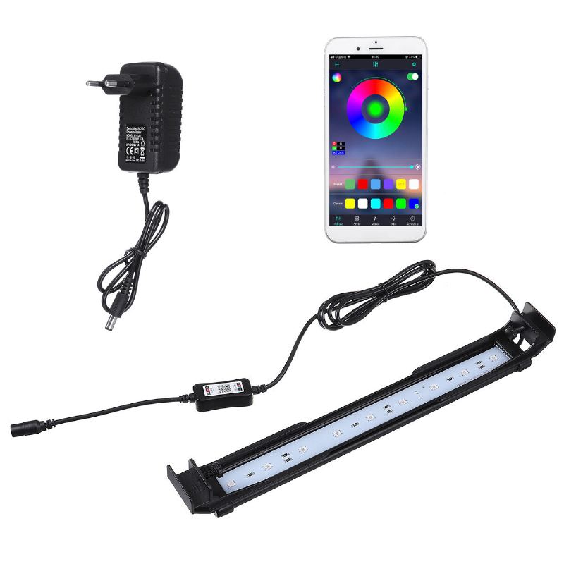 Stmívatelné 32cm 10w Bluetooth App Řízené Rgb Led Osvětlení Akvária Nastavitelné Horní Světlo Vhodné Pro Akvária/nádrž Na Ryby