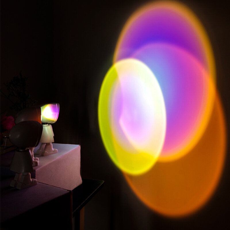 Sun Sunset Led Světlo Rainbow Projection Stolní Lampa Home Decor Usb Noční