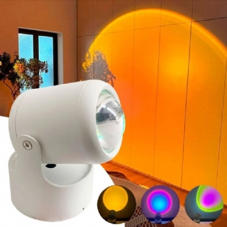 Usb Sunset Project Lamp Estetická Stolní Lampa Antireflexní Led Noční Světlo Romantický Vizuální Zážitek Duhový Projektor Moderní Osvětlení Pro Domácí Ložnici Kavárna Pozadí Nástěnná Dekorace