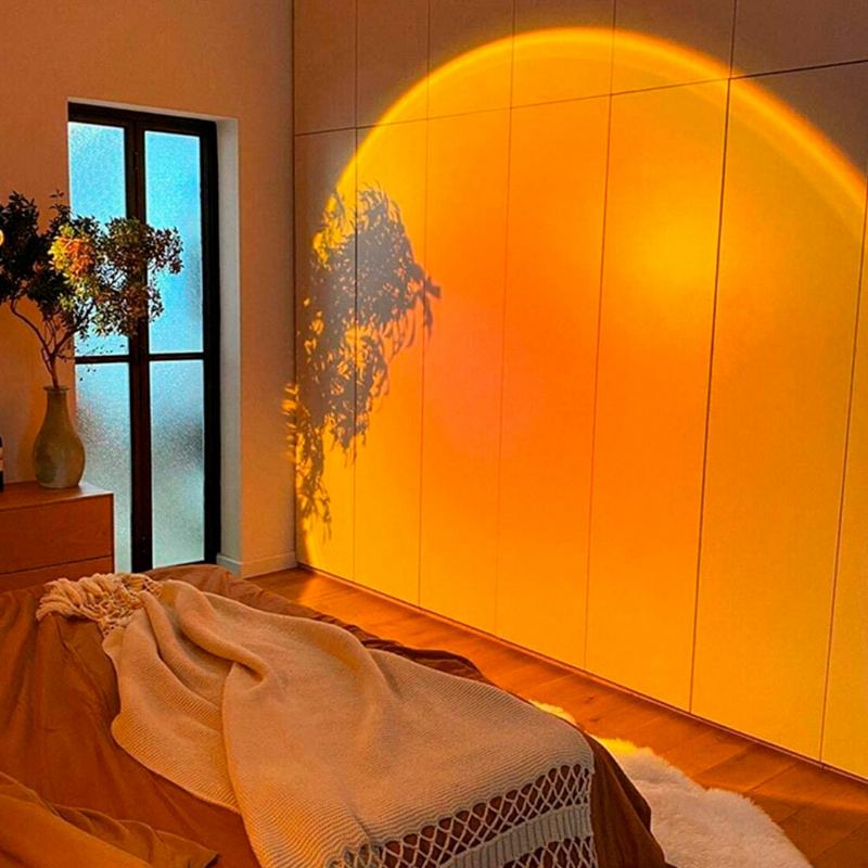 Usb Sunset Project Lamp Estetická Stolní Lampa Antireflexní Led Noční Světlo Romantický Vizuální Zážitek Duhový Projektor Moderní Osvětlení Pro Domácí Ložnici Kavárna Pozadí Nástěnná Dekorace