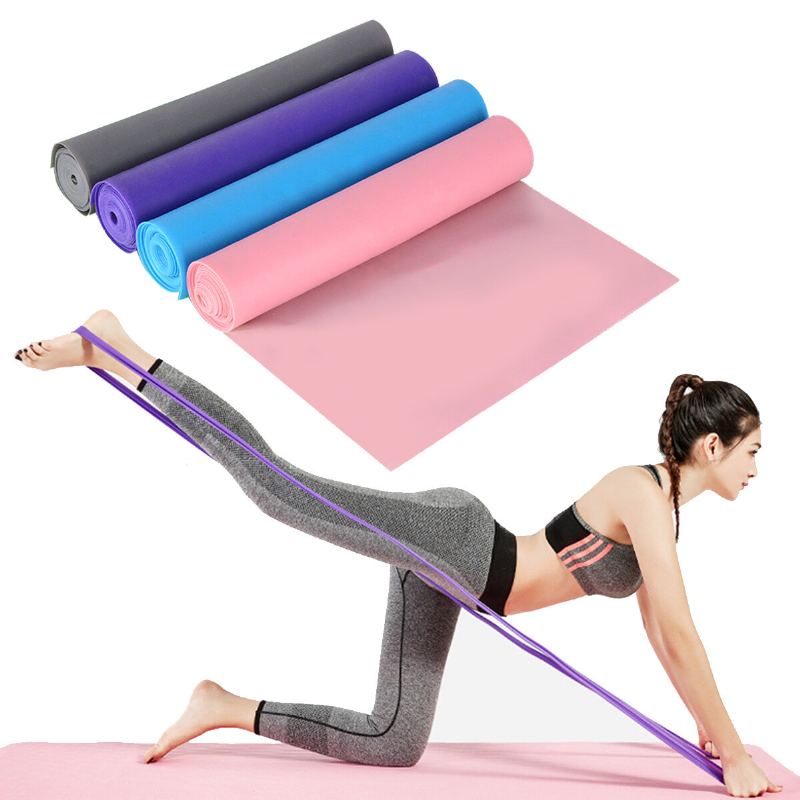 1.5m Protiskluzový Elastický Pásek Na Jógu Pilates Resistance Band Domácí Fitness Posilovna Cvičební Nástroje