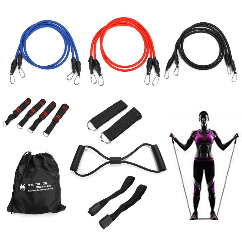 16pcs Men Home Resistance Bands Set Fitness Gumové Trubky Strečový Trénink Jóga Elastické Stahovací Lano