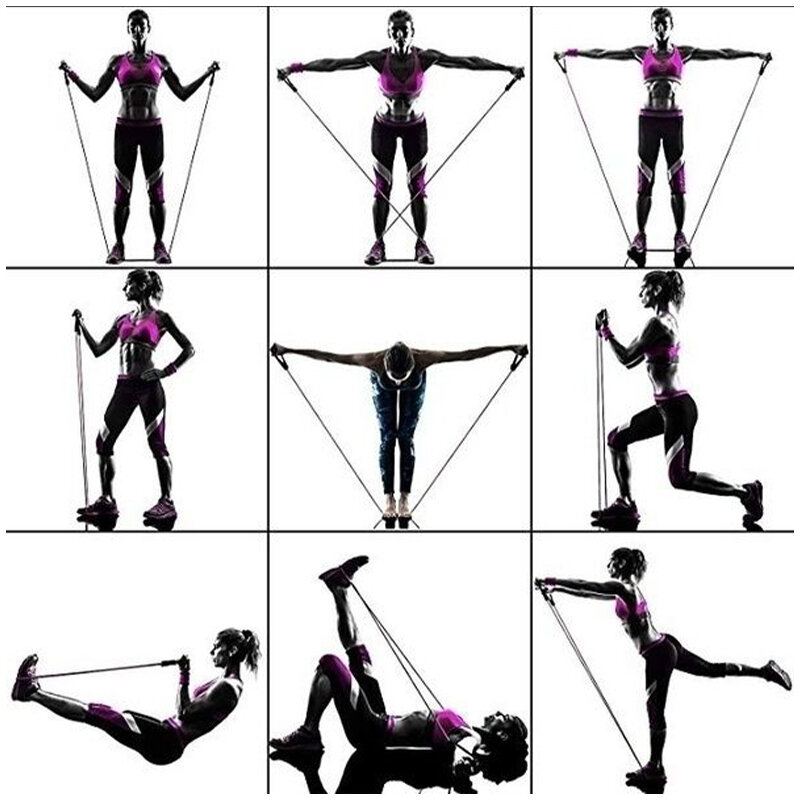 16pcs Men Home Resistance Bands Set Fitness Gumové Trubky Strečový Trénink Jóga Elastické Stahovací Lano