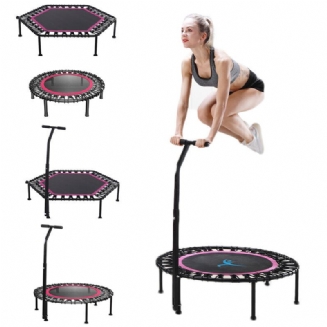 40"/50" Fitness Tichá Mini Trampolína S Nastavitelným Držadlem Dospělí Děti Indoor Gym Bungee Rebounder Jump Trainer