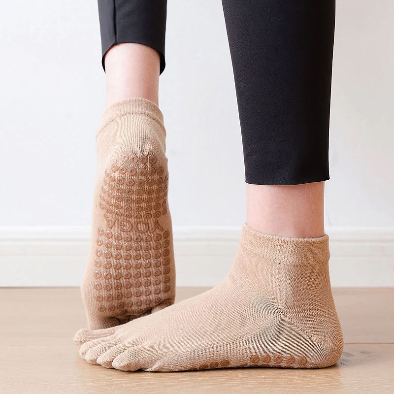 Dámské Jógové Ponožky Bavlněné Prodyšné Pilates Antislip Five Toe