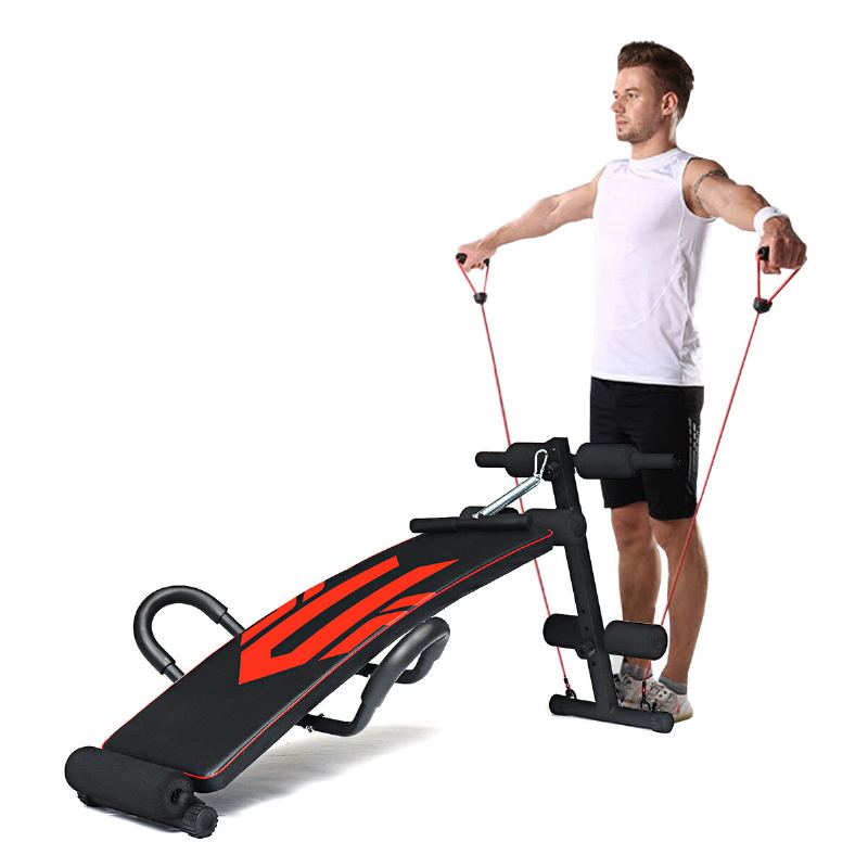 Geemax Sb-02 Nastavitelná Sedací Lavice S Fitness Lanem Posilovač Pružin Push-up Loketní Opěrky Pro Prodloužení Zad Domů Sport Zařízení Pro Trénink Břicha