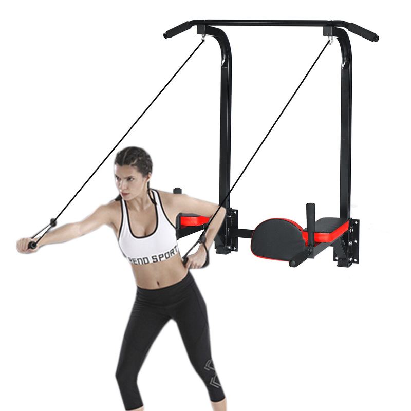 Pull Up Bar Nástěnný Držák Chin Up Dip Station Power Tower Gym Home Fitness Sport