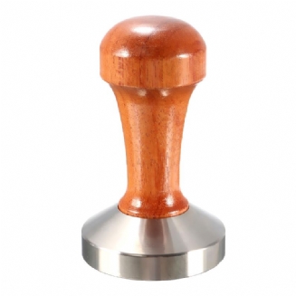 53mm Nerezová Ocel Cafe Coffee Tamper Bean Press For Espresso Flat Base Dřevěná Rukojeť