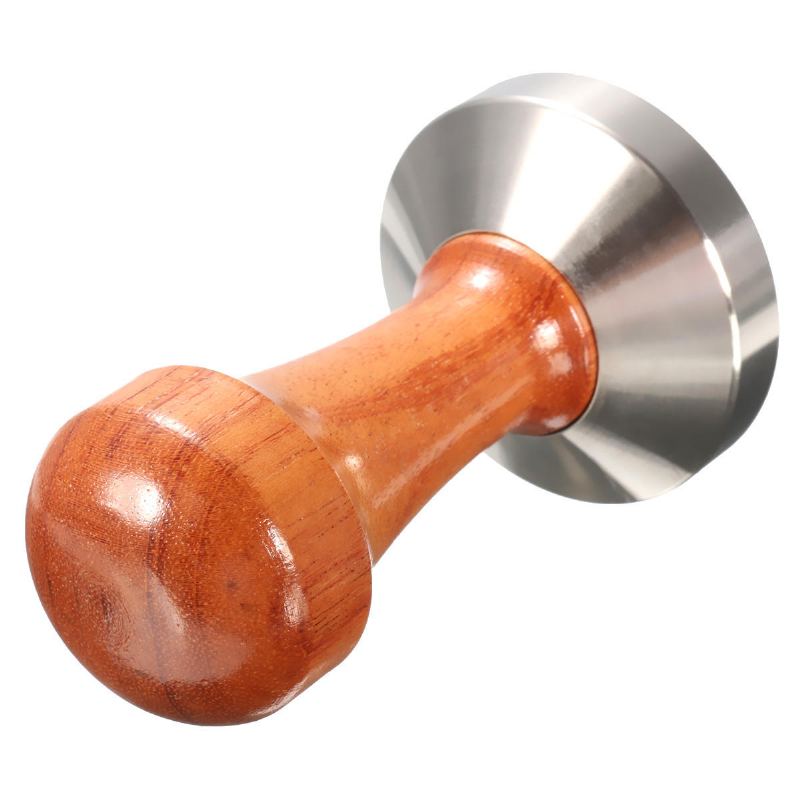 53mm Nerezová Ocel Cafe Coffee Tamper Bean Press For Espresso Flat Base Dřevěná Rukojeť