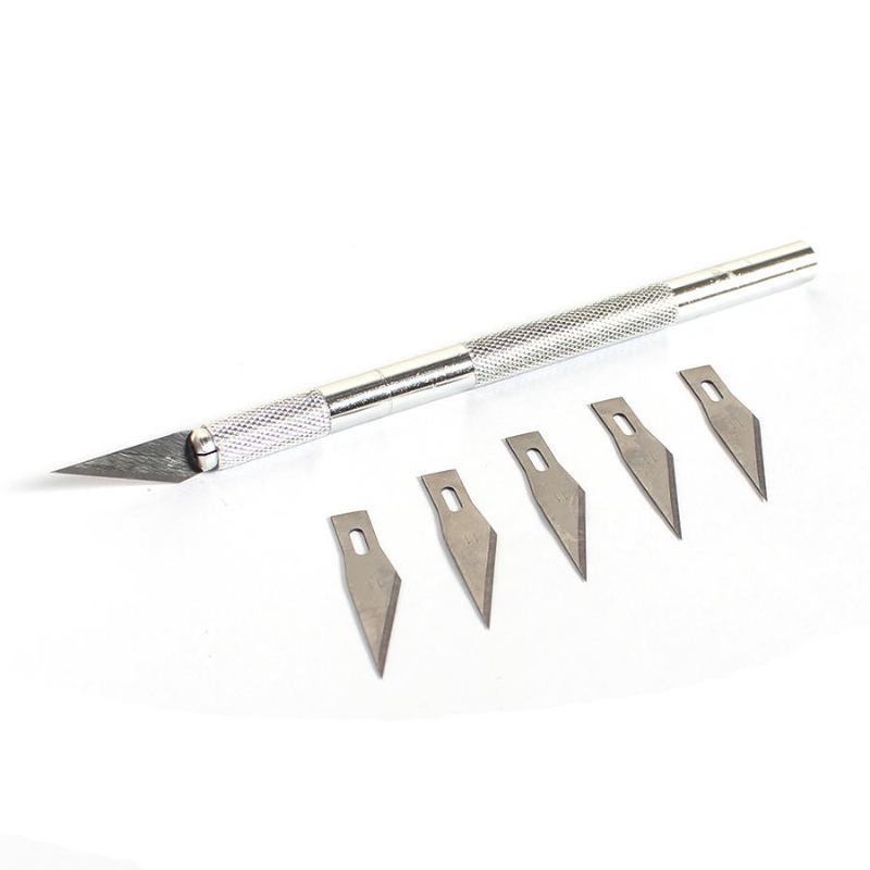 6 Čepelí Hliníkový Vyřezávací Nůž Extra Backup Socha Graver Multifunkční Sada Řezbářských Nožů