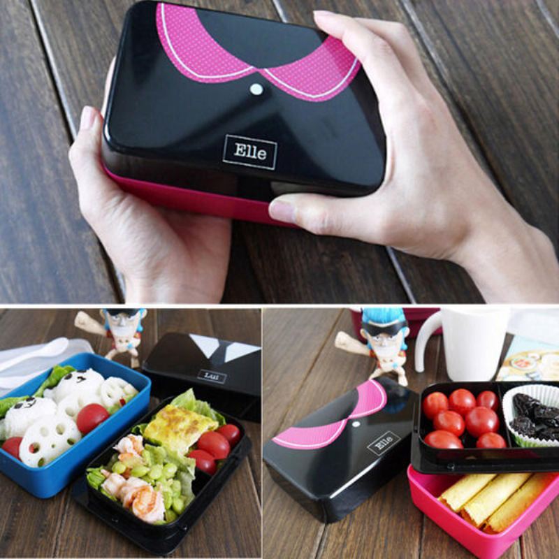 730 Ml 2patrový Plastový Lovely Lunch Box Belt Bento Box Sushi Box Nádoba Na Jídlo