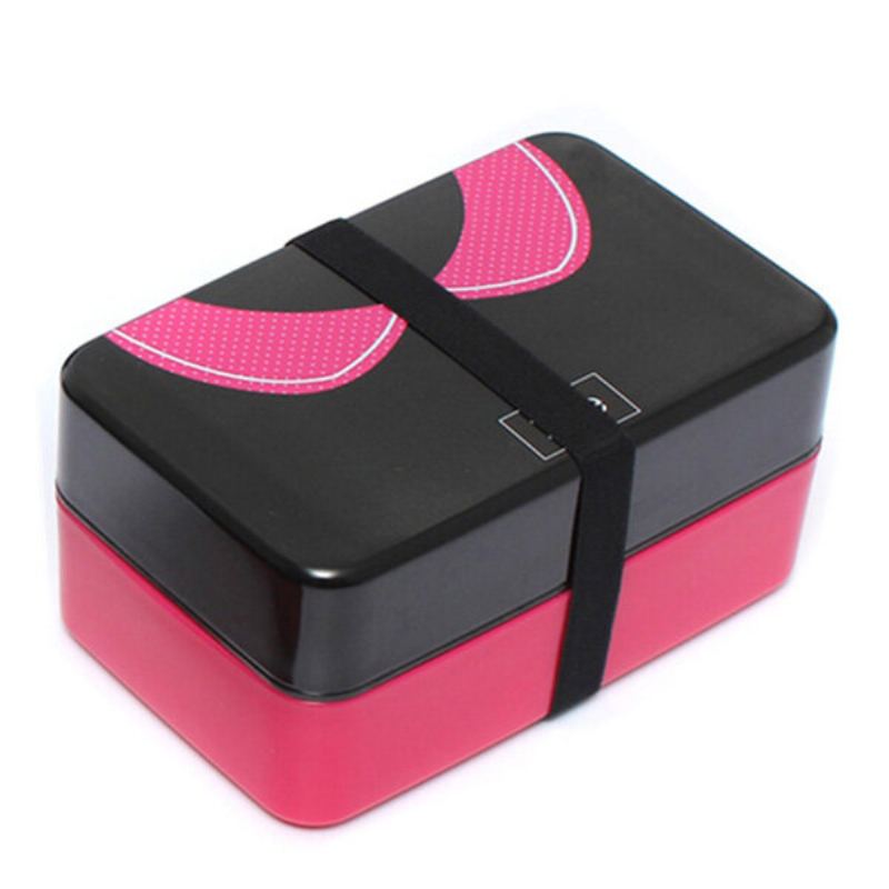 730 Ml 2patrový Plastový Lovely Lunch Box Belt Bento Box Sushi Box Nádoba Na Jídlo