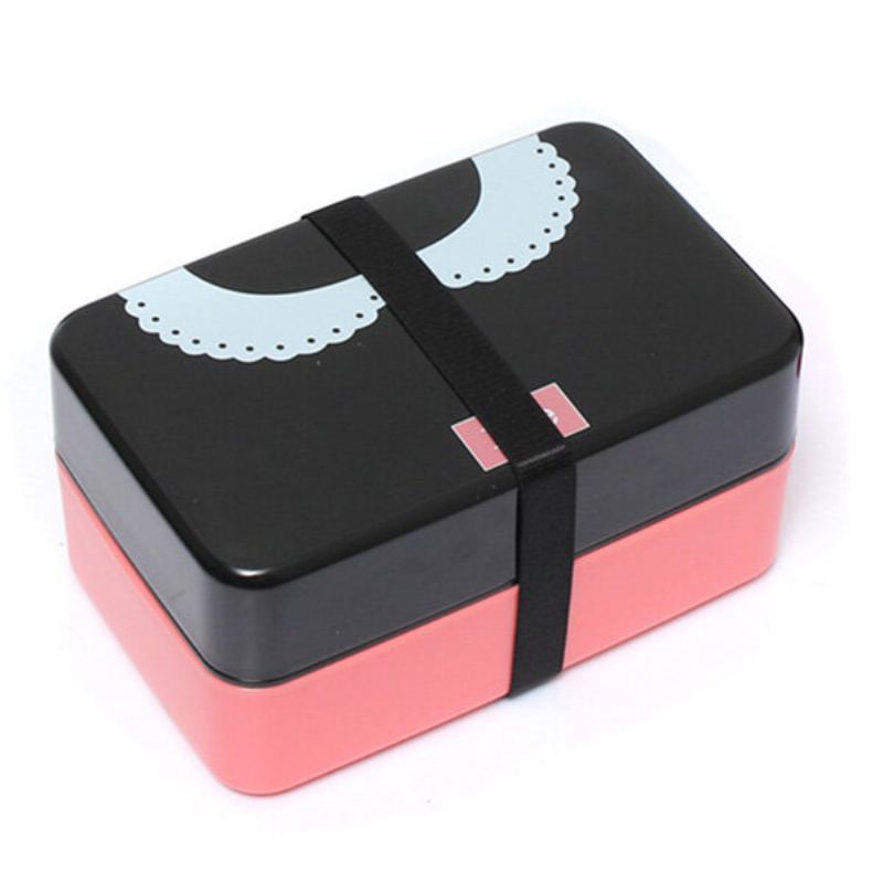 730 Ml 2patrový Plastový Lovely Lunch Box Belt Bento Box Sushi Box Nádoba Na Jídlo