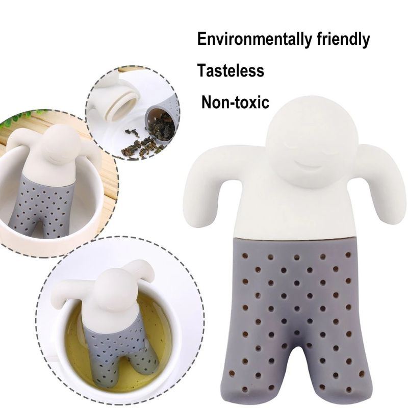 Čajové Sítko Silikonová Roztomilá Konvička Mr Little Man Tea Infuser Filter