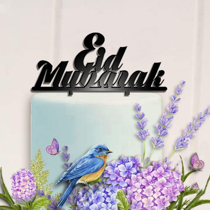 Eid Mubarak Ramadán Iftar Dort Topper Muslim Islám Hajj Dekor Černé Zlato Dekorace Sada Pekařských Poplatků