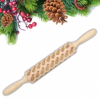 Jm01691 Dřevěný Vánoční Embosovaný Váleček Tyčinka Na Těsto Nástroj Na Pečení Cukroví Novoroční Dekorace
