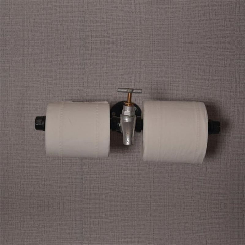 Retro Průmyslový Držák Role Toaletního Papíru Polička Na Potrubí Plovoucí Do Koupelny Nástěnný