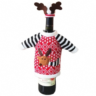Vánoční Obal Na Láhev Vína Dekorace Pro Domácí Vánoce Jelen Elk Červené Víno Champagne Bott