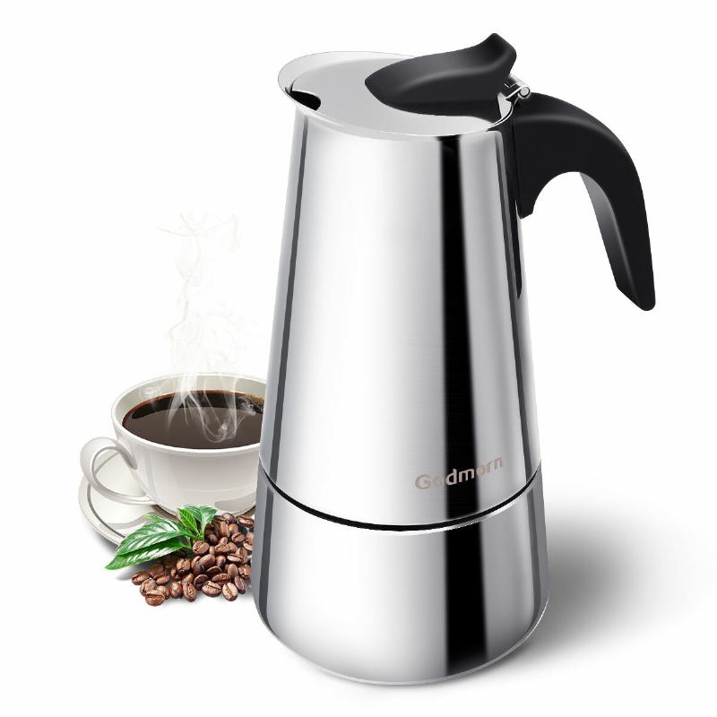 Výrobník Espressa S Varnou Deskou Godmorn Moka Konvička 450 Ml/15 Oz/9 Šálků Classic Cafe Percolator Maker Z Nerezové Oceli Vhodné Pro Indukční Vařiče