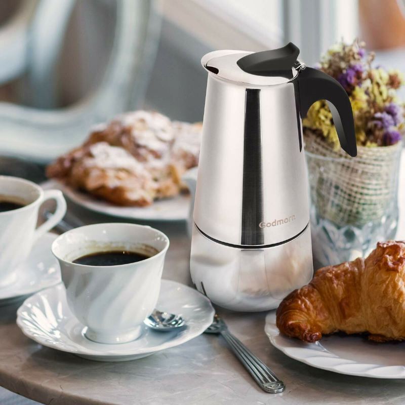 Výrobník Espressa S Varnou Deskou Godmorn Moka Konvička 450 Ml/15 Oz/9 Šálků Classic Cafe Percolator Maker Z Nerezové Oceli Vhodné Pro Indukční Vařiče