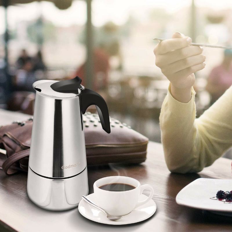 Výrobník Espressa S Varnou Deskou Godmorn Moka Konvička 450 Ml/15 Oz/9 Šálků Classic Cafe Percolator Maker Z Nerezové Oceli Vhodné Pro Indukční Vařiče