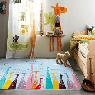 Barevná Žirafa Cartoon Area Koberce Protiskluzové Do Dětské Ložnice Silnější Pro Děti Na Procházení Koberečky Lze Prát V Pračce