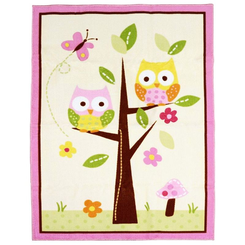 Bytový Textilunikátní Koberec Cartoon Owl Designer Pink Fairy Girls Do Obývacího Pokojejemný Dětský Butterfly