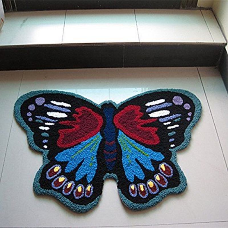Koupelnová Předložka Butterfly Design S Protiskluzovou Gumovou Podložkou Pro Kuchyň/koupelnu/obývací Pokoj 2.13 Ft X Ft
