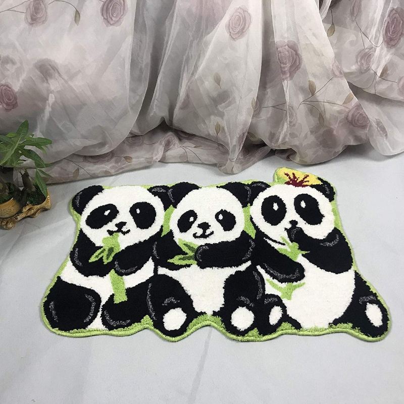 Ručně Vyráběné Koberce Pandas Protiskluzové Podlahové Koberečky Do Koupelny Koberec Pro Zvířata Malý 19" X 31"