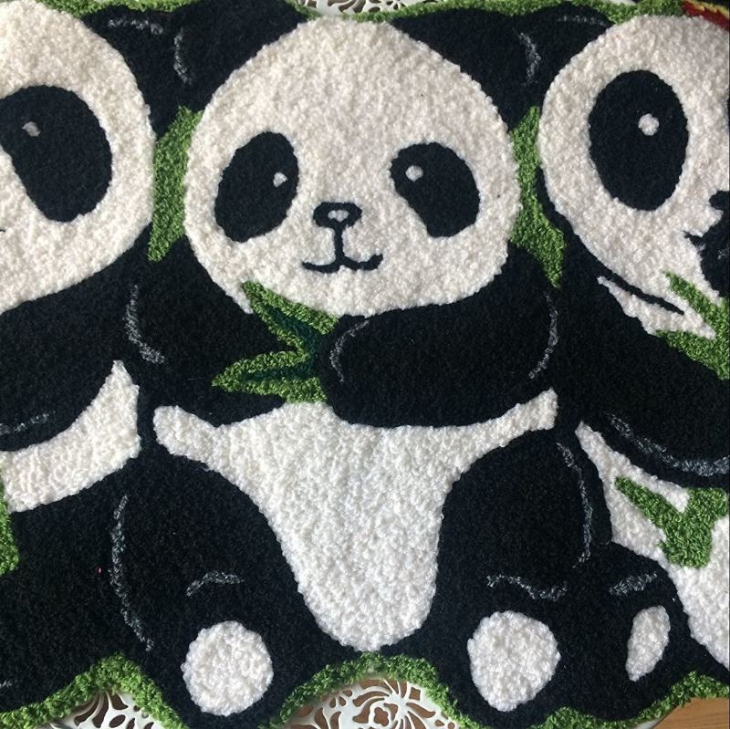 Ručně Vyráběné Koberce Pandas Protiskluzové Podlahové Koberečky Do Koupelny Koberec Pro Zvířata Malý 19" X 31"