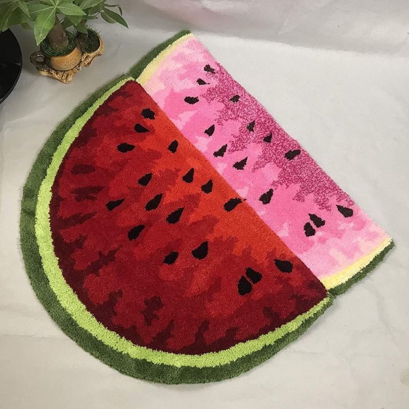 Ručně Vyráběný Roztomilý Designový Kobereček S Vodním Melounem Dětský Koberec Flush Fruit Mat Do Ložnice Rohožka Do Obývacího Pokoje 31.5 X 19.6 Palce