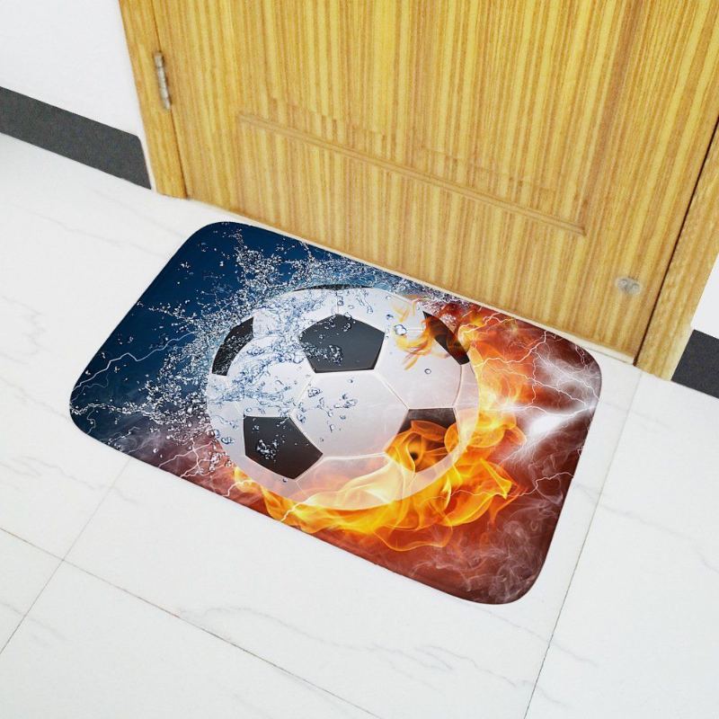 Sportovní Plocha Koberec Fotbal Oheň A Voda Protiskluzová Rohožka Vnitřní/venkovní Měkká Flanelová Podlahová Rohož 20" X 31.5"