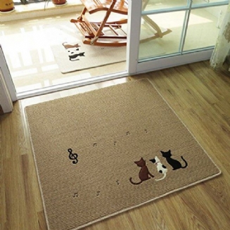 Three Cats Door Mat Cute Cartoon Carpet Square Rugs