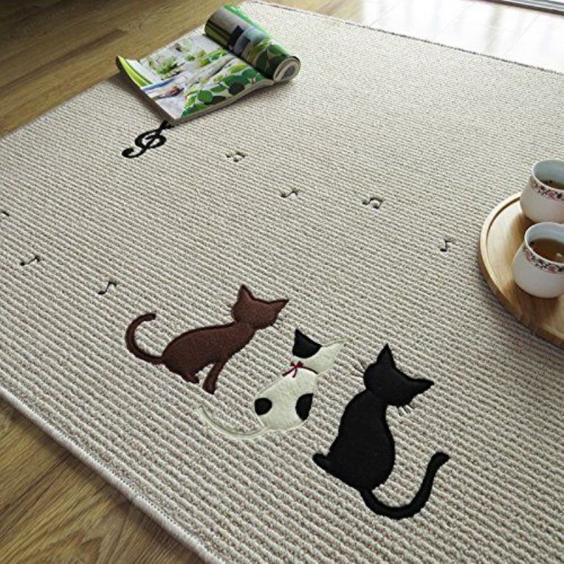 Three Cats Door Mat Cute Cartoon Carpet Square Rugs