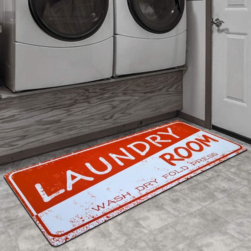 Western Farmhouse Laundry Room Koberec Protiskluzové Kobercové Cedule Na Prádlo S Bublinkovým Designem A Příslušenstvím Pro Prádelny A Dekorem20''x48''